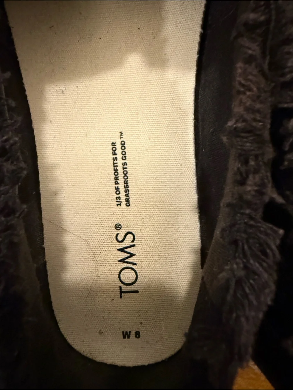TOMS Valencia Black Canvas Platform Espadrilles Frayed Edge Slip-On Sz 8 Comfy